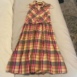 Jcrew Pink Plaid Shirtdress